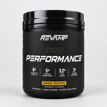 ReVamp Pre-Performance Mango Solstice Pre-Workout Supplement, 20 servings.